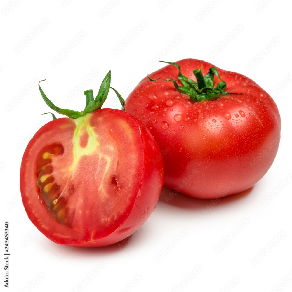 Red tomatoes set isolated on white background Red tomatoes set isolated on white background