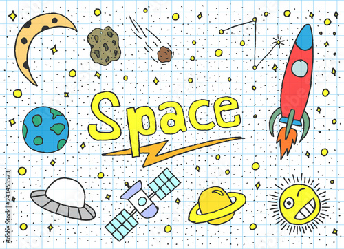 space doodle set - Vector
