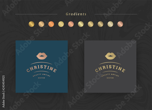 Elegant luxury brand logo design template vector illustration.