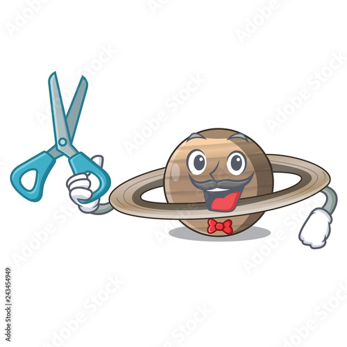 Barber Pluto saturn isolated in with mascot