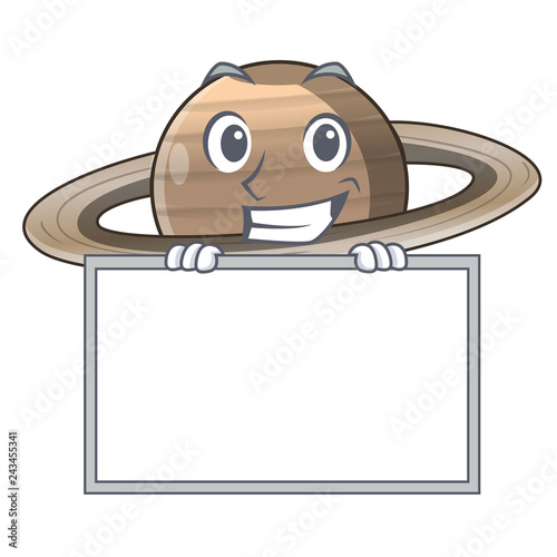 Grinning with board Pluto saturn isolated in with mascot