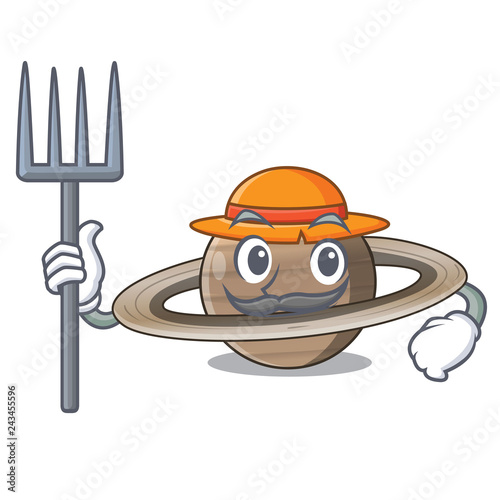 Farmer Pluto saturn isolated in with mascot