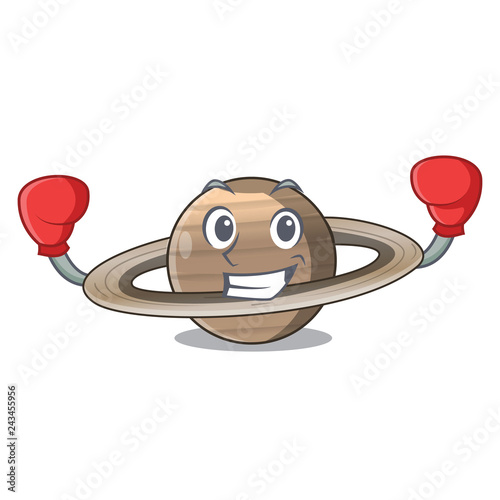 Boxing Pluto saturn isolated in with mascot