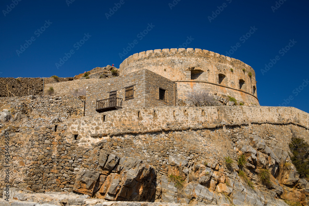 Spinalonga fortress on the island of Crete, Greece.
