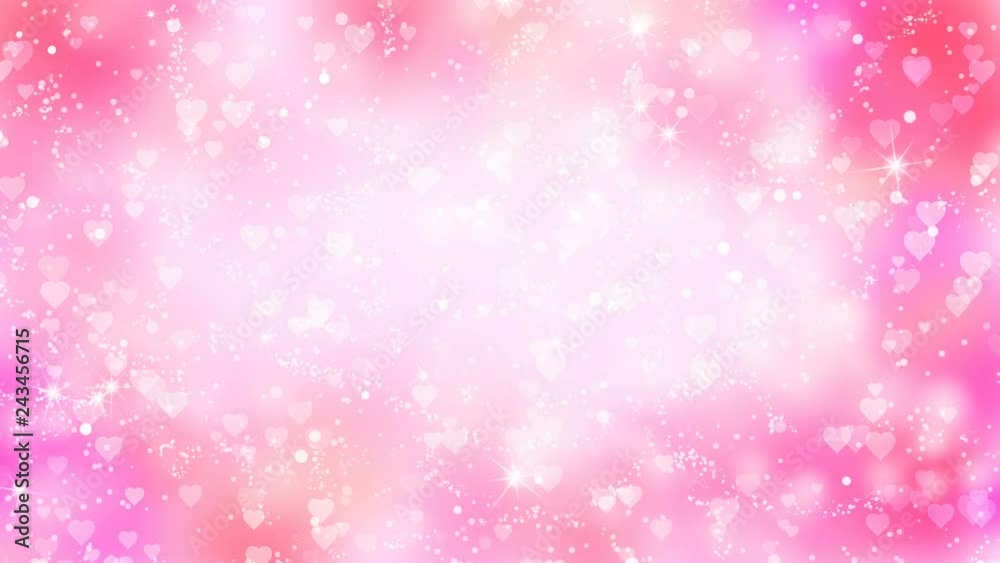 Pink hearts appear on the shining soft background. Valentines Day holiday abstract loop animation. Pink hearts appear on the shining soft background. Valentines Day holiday abstract loop animation.
