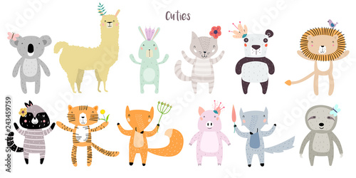 Cute Animals with Flowers