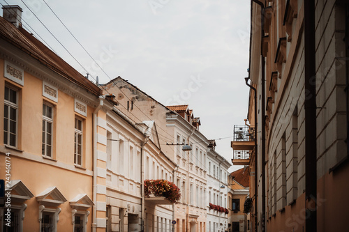 street view of downtown in Vilnius city, Lithuania