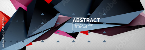 3d polygonal shape geometric background, triangular modern abstract composition