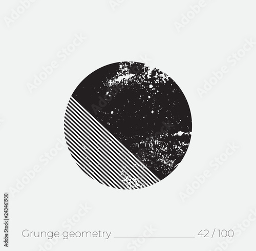 Geometric simple shape in grunge retro style