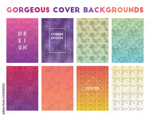Gorgeous Cover Backgrounds. Actual geometric patterns. Admirable vector illustration.