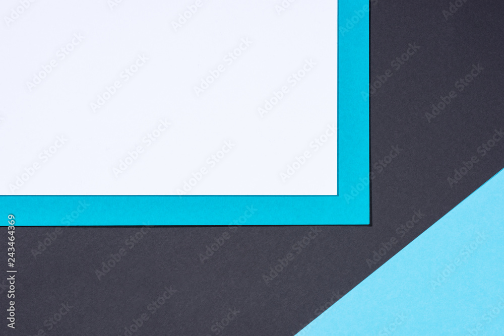 Fototapeta premium simple modern blue, white and black abstract background with copy space