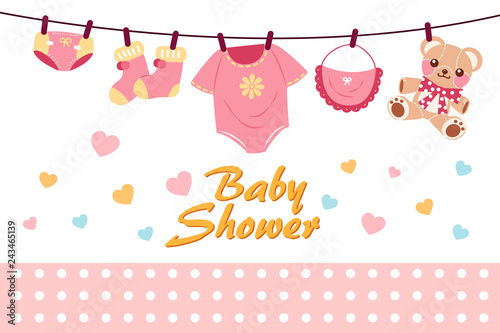 cartoon baby shower invitation card