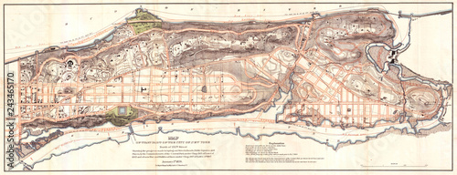 Fotografía Knapp Map of Northern Manhattan, New York City, Harlem, Washington Heights, Inwo