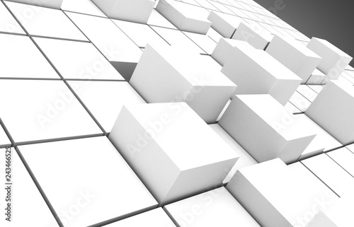 abstract cubes blocks background. 3d illustration
