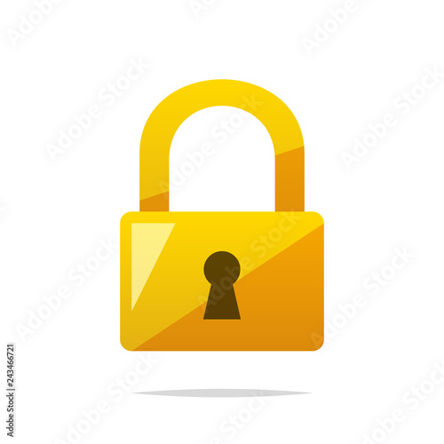 Golden padlock vector isolated