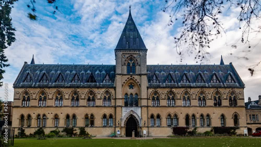Time lapse view of the museum of natural history in Oxford Time lapse view of the museum of natural history in Oxford