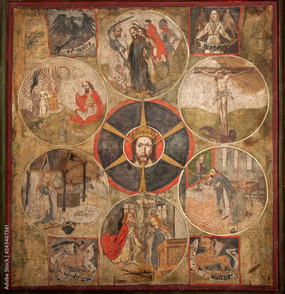 Fototapeta premium Meditationsbild des Niklaus von Flüe, Sachseln, Obwalden, Schweiz