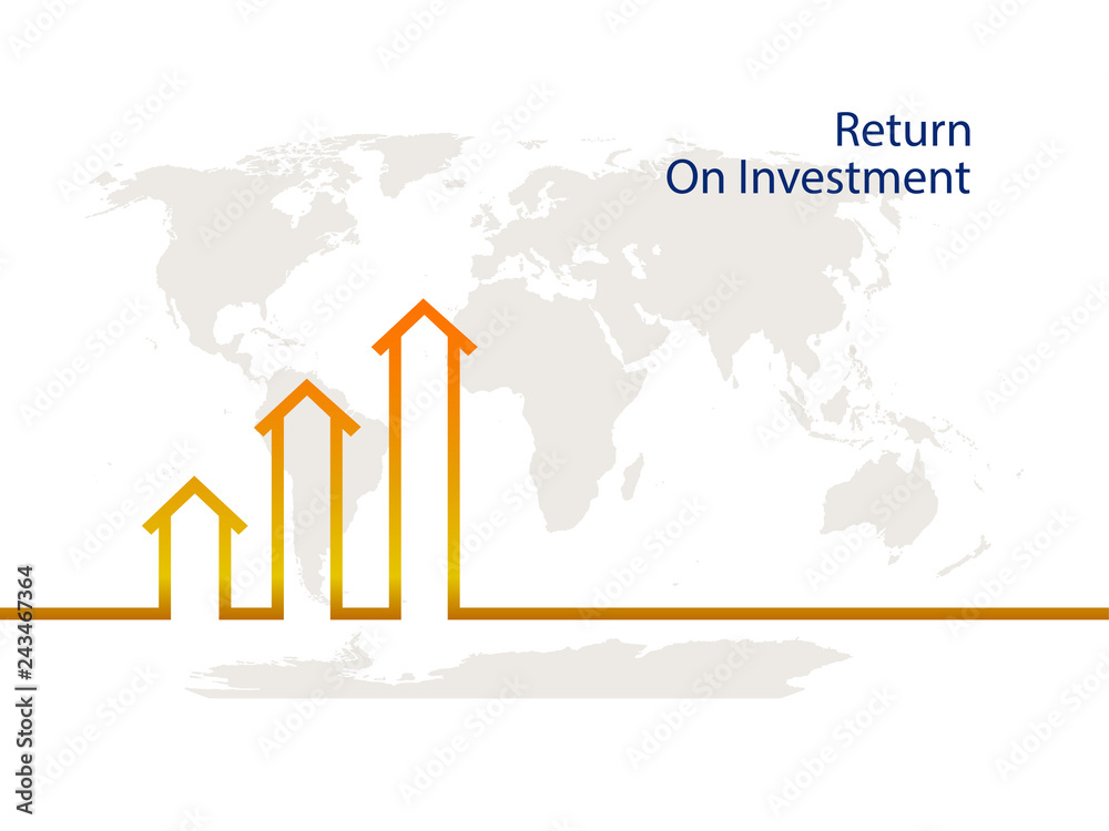 Return on investment, investment income, net profit, up schedule, the successful turnover of invested funds. The concept of increasing profits with simple design. Return on investment, investment income, net profit, up schedule, the successful turnover of invested funds. The concept of increasing profits with simple design.