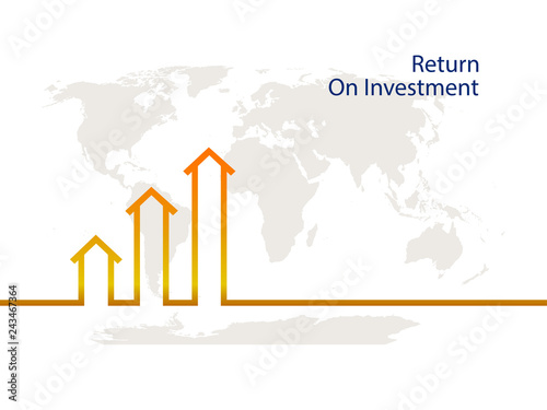 Return on investment, investment income, net profit, up schedule, the successful turnover of invested funds. The concept of increasing profits with simple design.