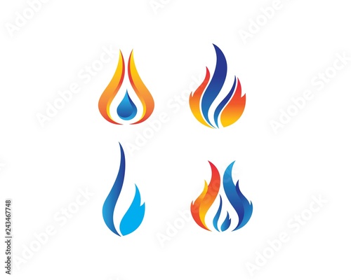 Fire flame Logo Template vector icon Oil, gas and energy logo