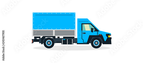 Truck, commercial transport, transport for the delivery of goods. Shipping. Vector illustration