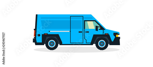Van, commercial transport, transport for cargo delivery. Shipping. Vector illustration