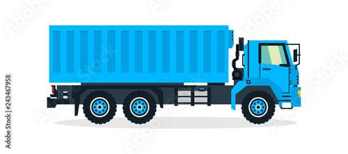 Truck, commercial transport, transport for the delivery of goods. Shipping. Vector illustration