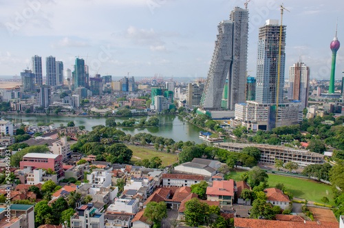 beautiful landscape top view city of Colombo of Sri Lanka
