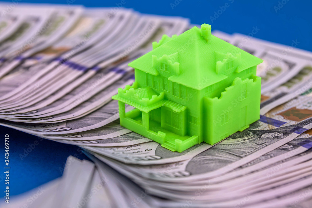 Green house on banknotes