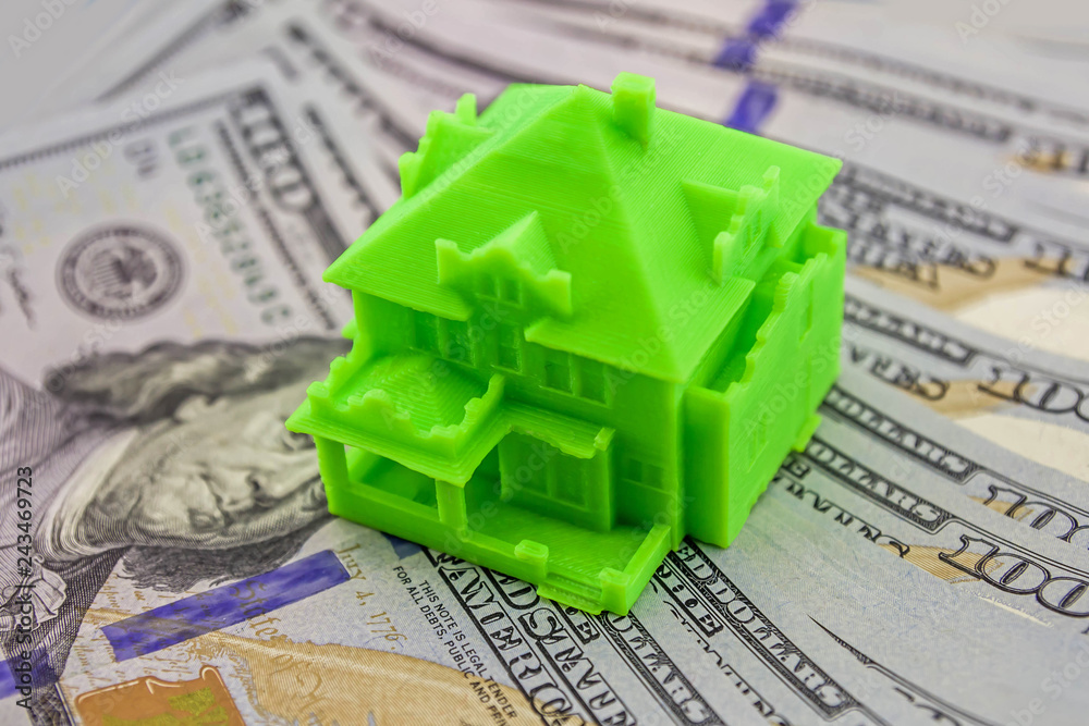 Green house on banknotes