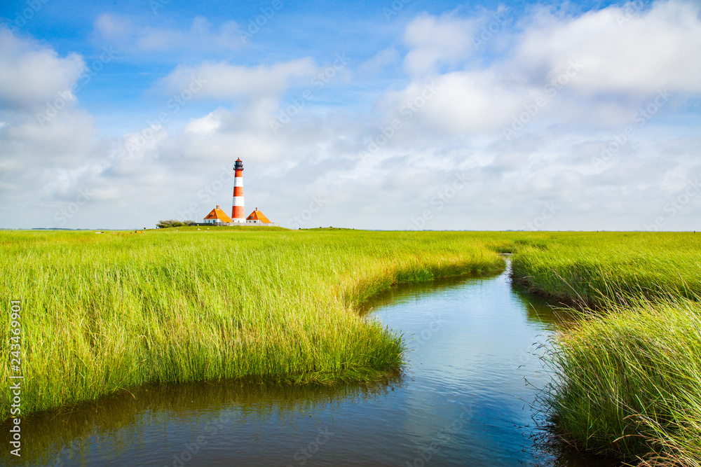 Westerheversand lighthouse, North Sea, Schleswig-Holstein, Germany