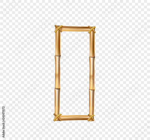 Bamboo letter O isolated on transparent background