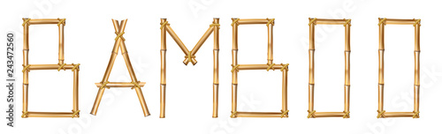 Vector word bamboo isolated on white background