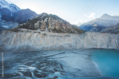 Fototapeta Naklejka Na Ścianę i Meble -  Gangapurna lake in Himalaya mountains. Nepal