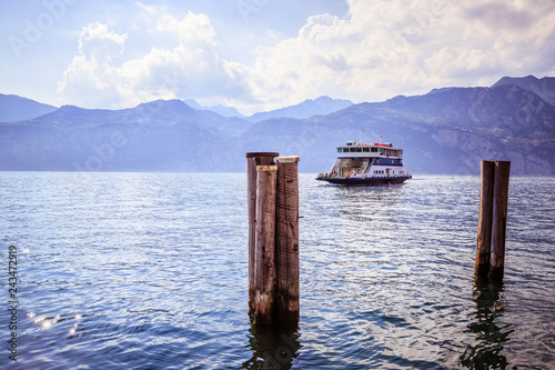 Car ferry on an Italian lake photo