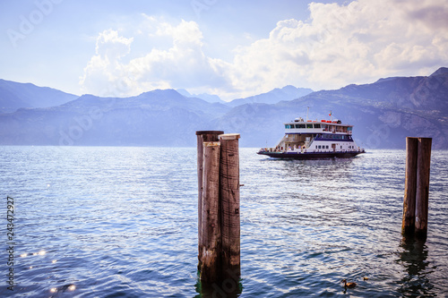 Car ferry on an Italian lake photo