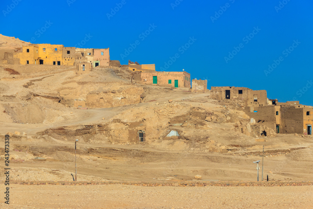 Uninhabited village of Kurna (also Gourna, Gurna, Qurna, Qurnah or Qurneh) located on the West Bank of the River Nile opposite the modern city of Luxor in Egypt near the Theban Hills