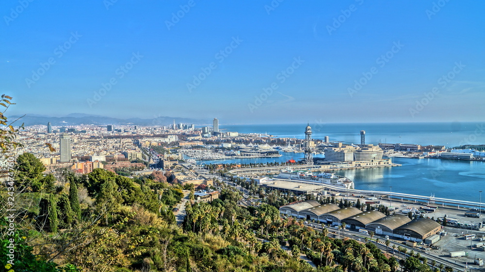 Beautiful panoramas of European cities. Barcelona, ​​Spain