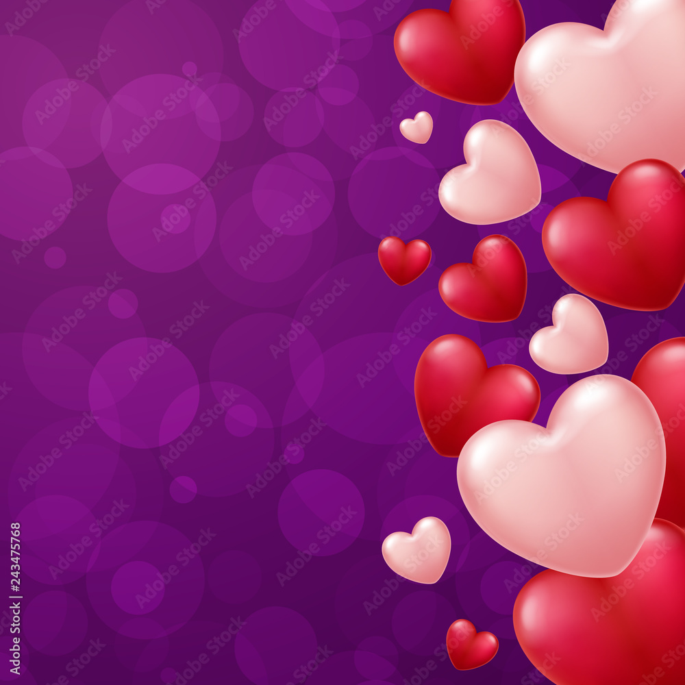 Valentine's day background with hearts. Vector illustration - Vector