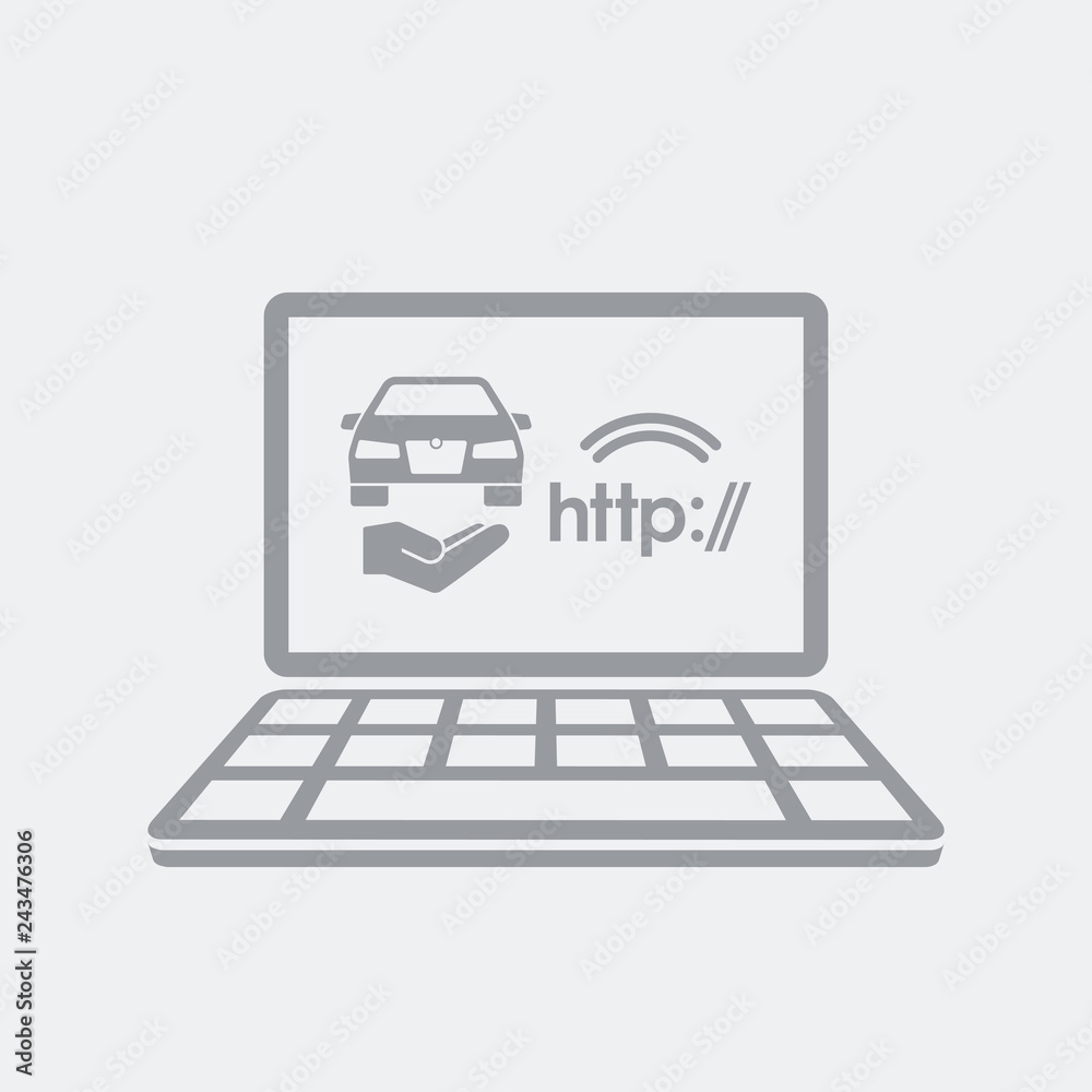Web connected car icon Web connected car icon