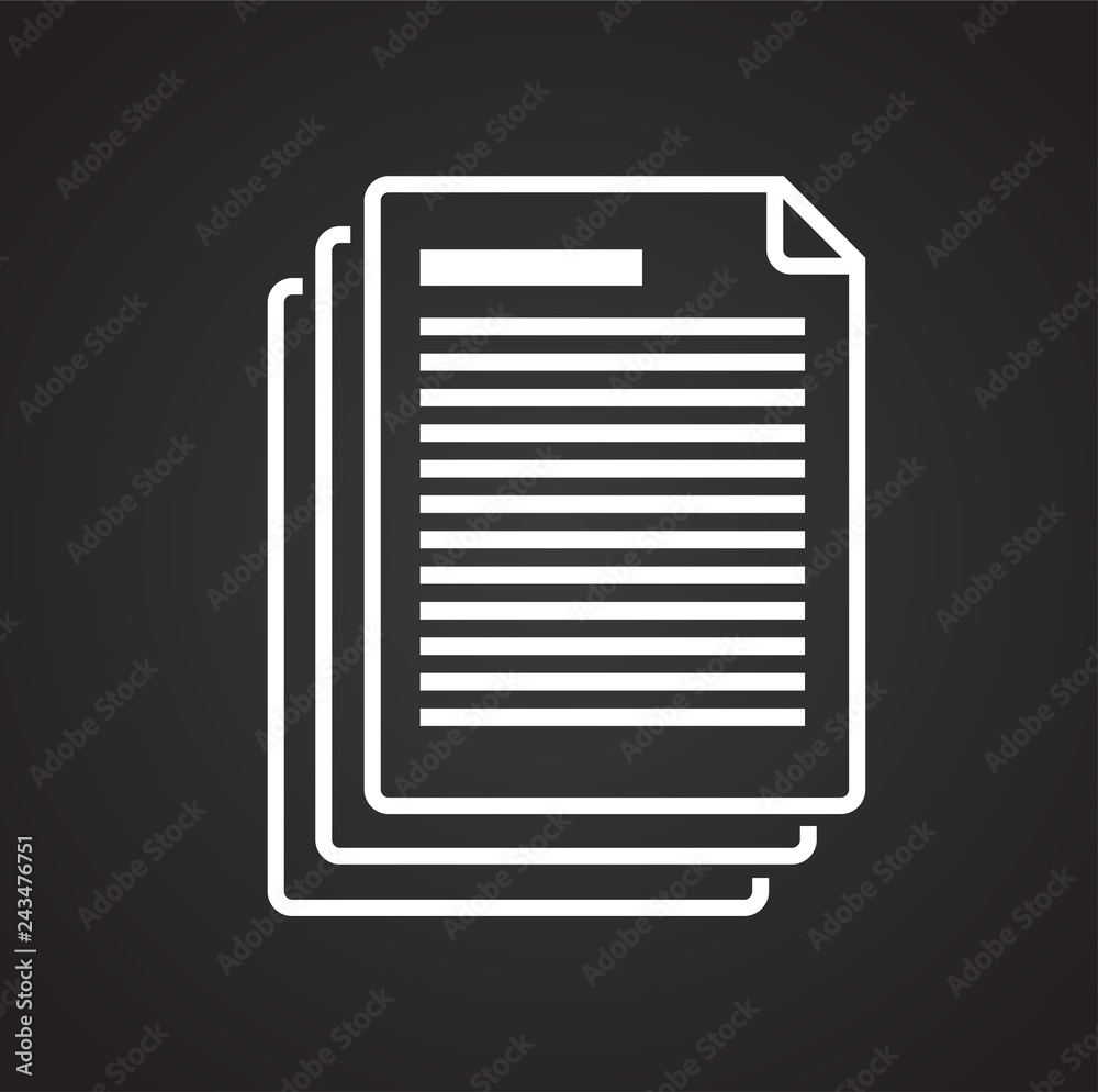 Business document icon on black background for graphic and web design, Modern simple vector sign. Internet concept. Trendy symbol for website design web button or mobile Business document icon on black background for graphic and web design, Modern simple vector sign. Internet concept. Trendy symbol for website design web button or mobile