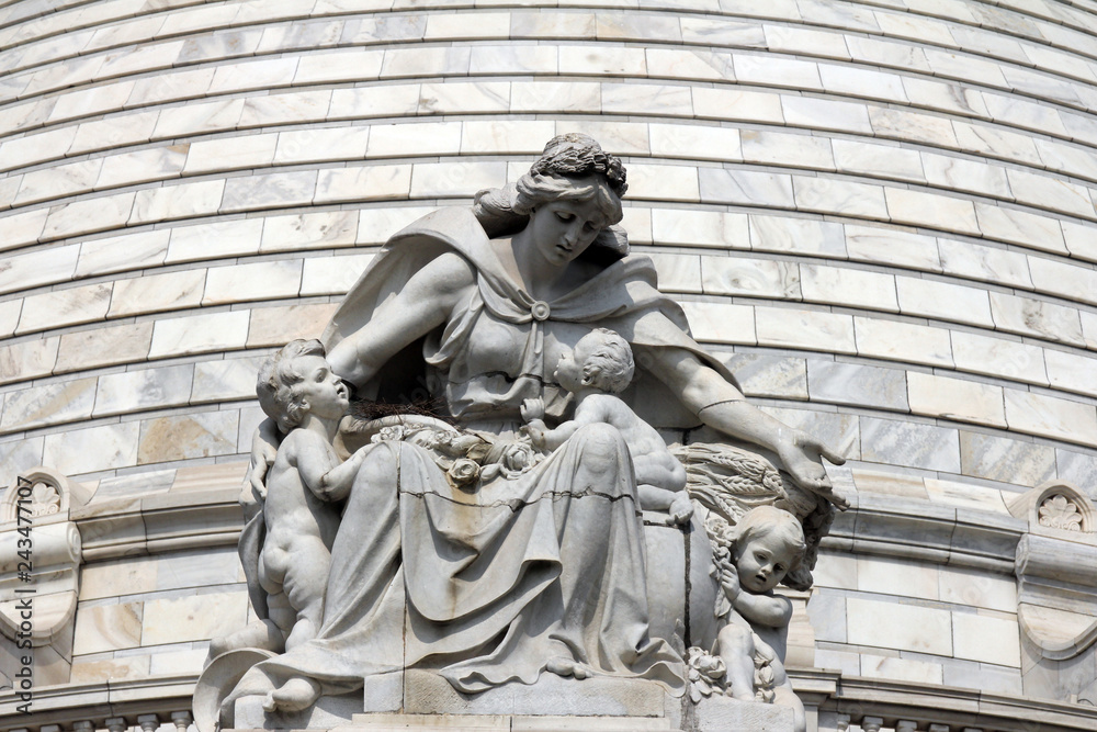 Motherhood, the statue on the dome of Victoria Memorial, Kolkata, India
