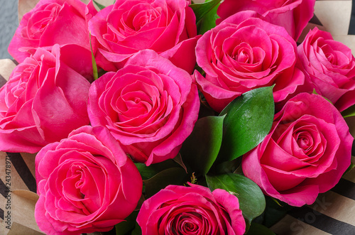 Bouquet of bright pink roses