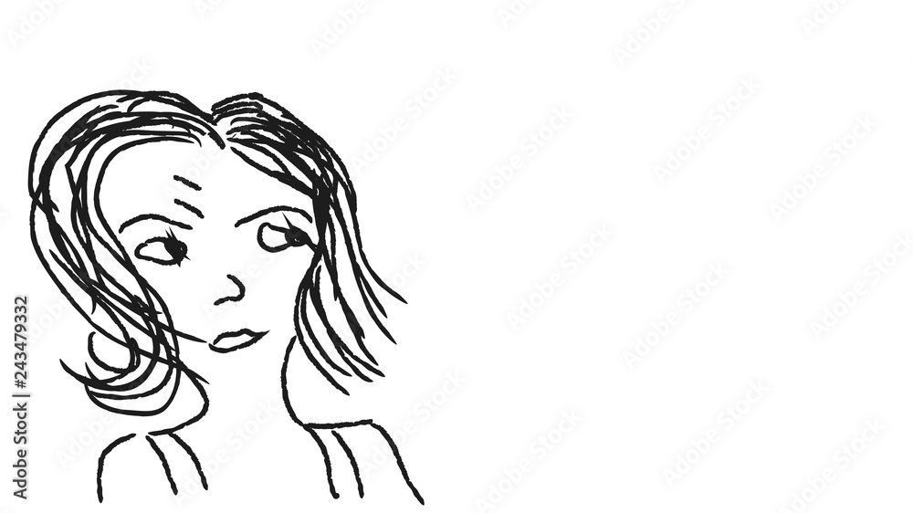 Frau mit skeptischem Gesichtsausdruck Frau mit skeptischem Gesichtsausdruck