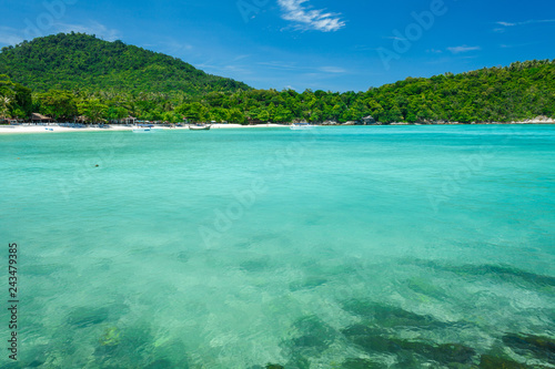 a beach and a bay on the Koh Racha Yai island in Thailand at the Phuket