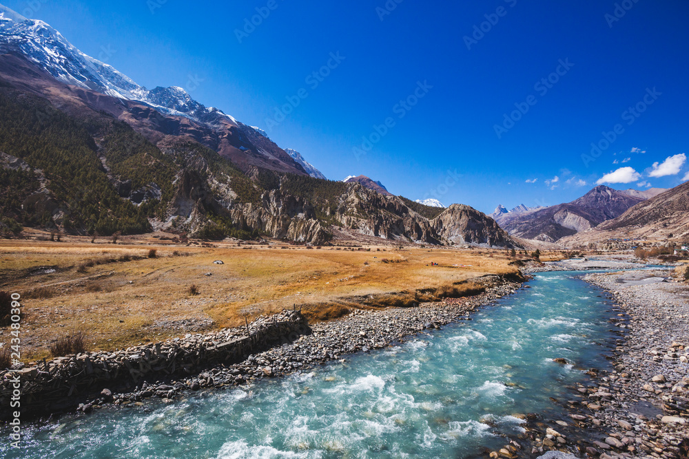 Marsyandi River near Braka village. Nepal