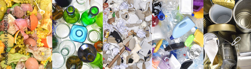 recycling, tin can,plastic,paper,glass and organic