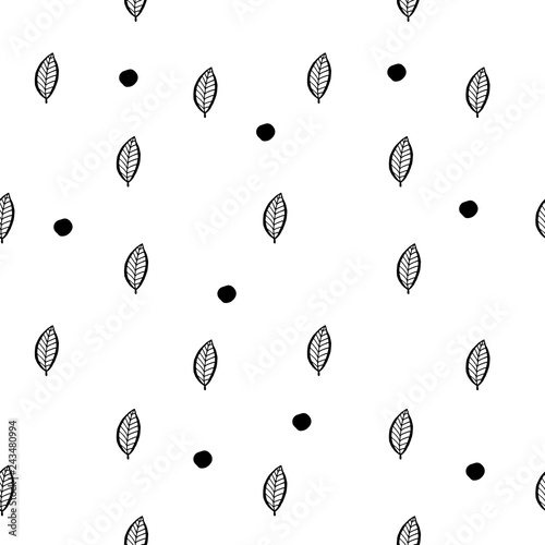 Seamless pattern with leaves. Print background