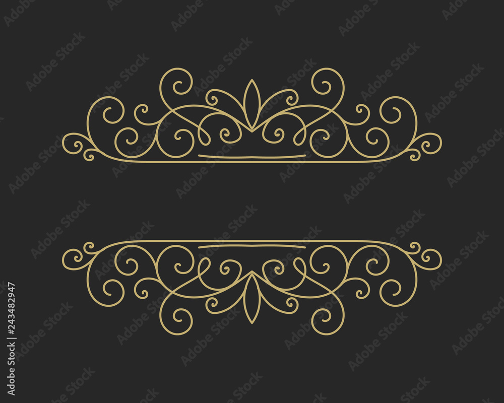 Hand drawn decorative border in retro style Hand drawn decorative border in retro style