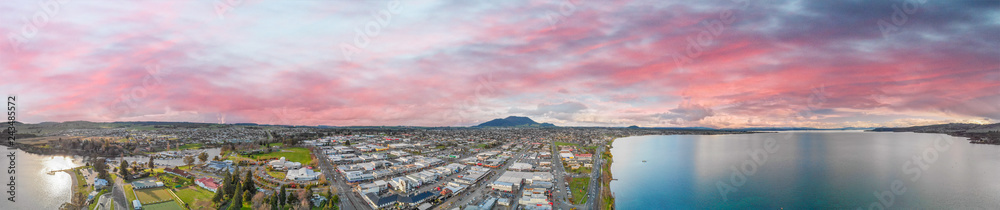 Rotorua skyline aerial view in winter, New Zealand